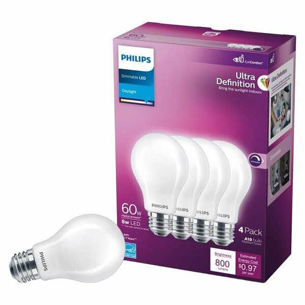 Signify PHILIPS LED BULB A19 DL 60W 4PK 576132